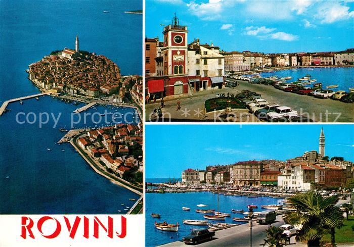 Rovinj Rovigno Istrien Fliegeraufnahme Hafenpartien