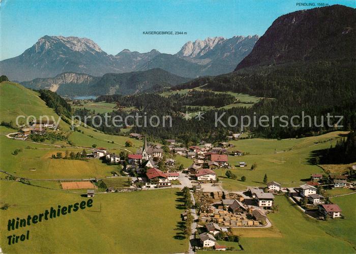 Hinterthiersee Fliegeraufnahme mit Kaisergebirge