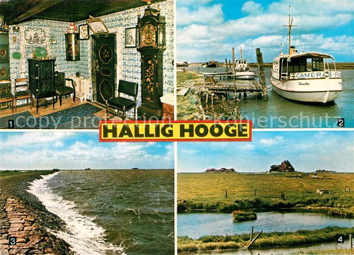 Hallig Hooge Koenigspesel Hafen Schleuse Deich Westerwarft Kirchwarft