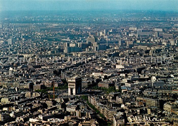Paris Vue aerienne Arc de Triomphe