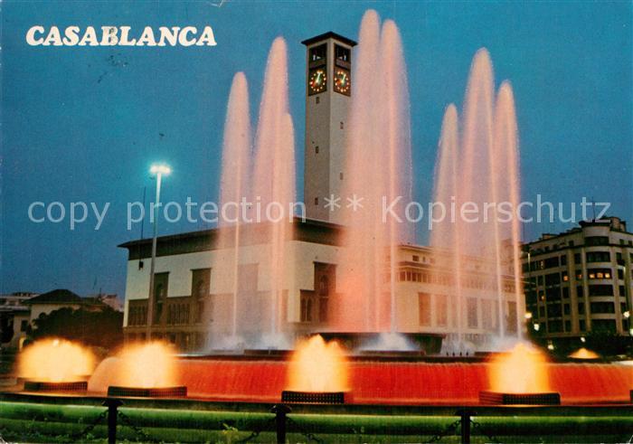 Casablanca Fontaine Lumineuse et Musicale Place des Nations Unies