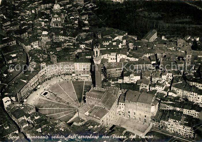 Siena Panorama veduto dall aeroplano con Piazza del Campo