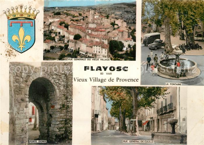 Flayosc Vue generale du Vieux Village La Fontaine Porte Doree Rue General de Gau