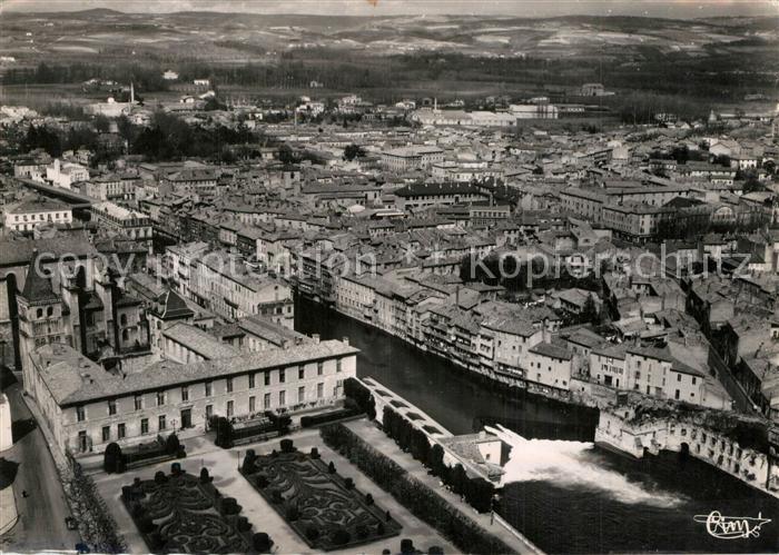 Castres Tarn Vue aerienne Jardin de l’Eveche et Quartier Villegoudou
