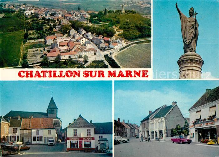 Chatillon-sur-Marne Vue aerienne Statue Vue partielle
