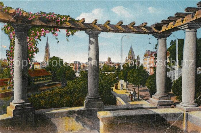 Metz  57 Moselle Blick vom Aussichtsturm der Moselanlagen