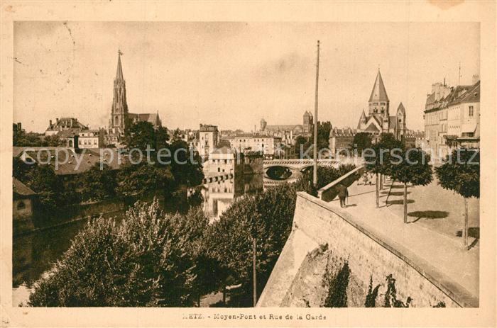 Metz 57 Moselle Moyen Pont et Rue de la Garde