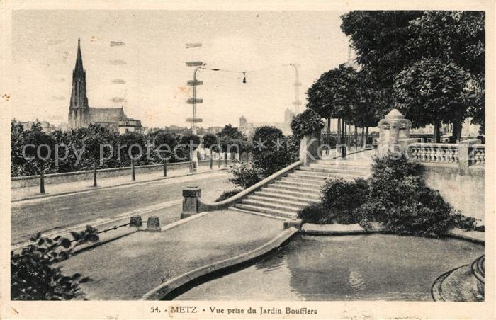Metz 57 Moselle Vue prise du Jardin Boufflers