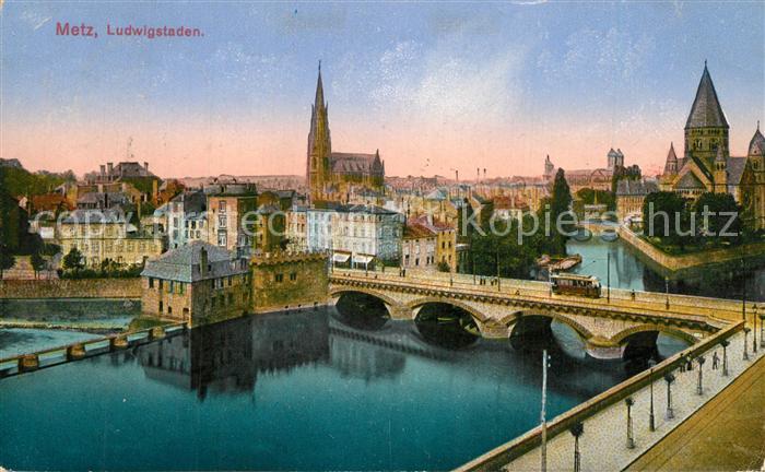 Metz  57 Moselle Ludwigstaden Mittelbrücke Kirche Kathed