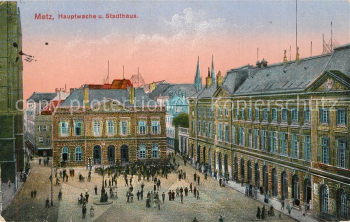 Metz  57 Moselle Hauptwache und Stadthaus Stempel geprüf