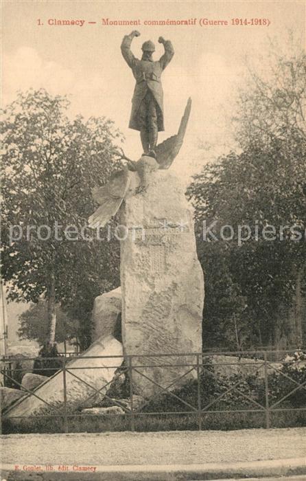 Clamecy Nievre Monument commémoratif Grande Guerre 1914-18