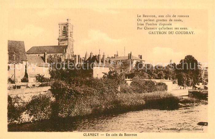 Clamecy Nievre Un coin du Beuvron Eglise