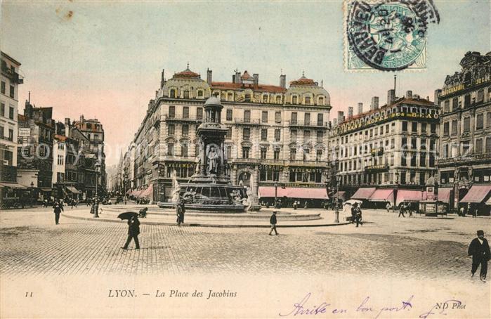 Lyon France Place Jacobins Fontaine