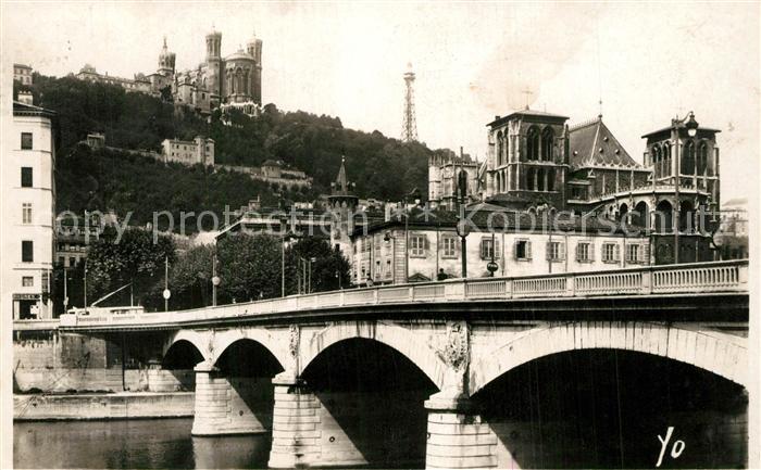 Lyon France Pont Tilsitt Cathedrale Saint Jean Coll
