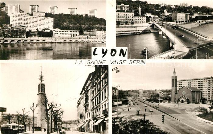 Lyon France La Saône Vaise Serin Ecole Vétérinaire Pont Clémenceau Place de Pari