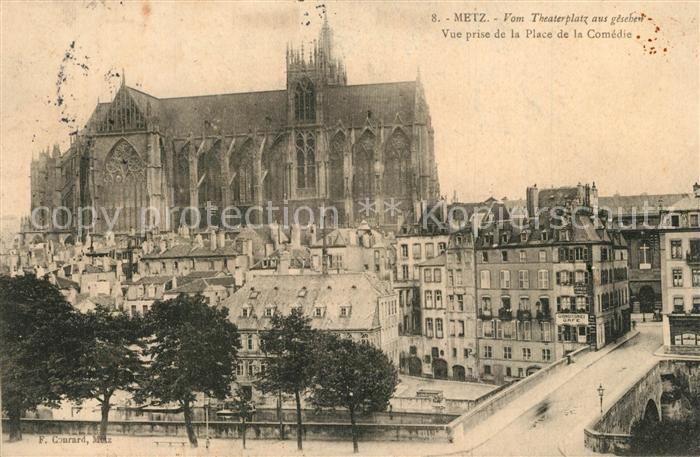 Metz  57 Moselle La Cathedrale vue prise de la Place de