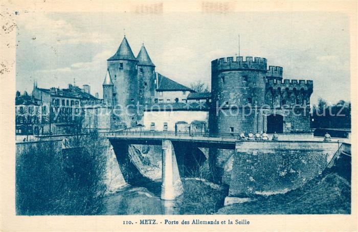 Metz 57 Moselle Porte des Allemands et la Seille Deutsc