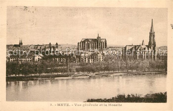 Metz 57 Moselle Vue Generale et la Moselle Eglise Cathedrale