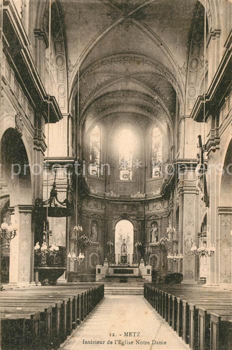Metz 57 Moselle Intérieur de l'Eglise Notre Dame