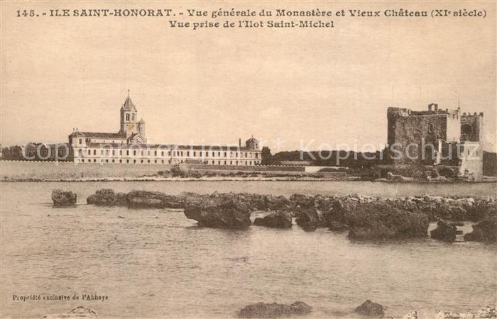 Ile Saint-Honorat Alpes Maritimes Monastère et vieux Chateau XIe siècle vue pris