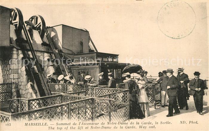 Marseille Bouches-du-Rhone Sommet de l'Ascenseur de Notre Dame de la Garde