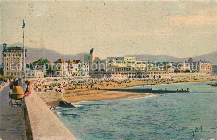 Saint-Jean-de-Luz La plage et le casino Kuenstlerkarte
