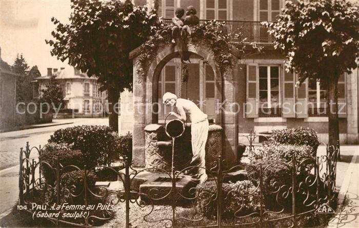 Pau 64 La Femme au Puits Statue Sculpteur Gaba