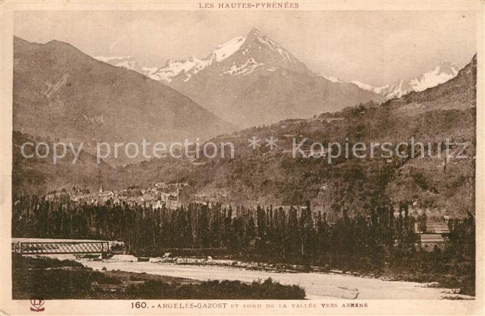 Argeles-Gazost Panorama et fond de la Vallee vers Arrens Hautes Pyrénées
