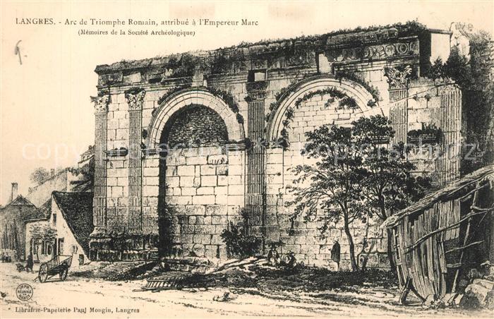 Langres Arc de Triomphe Romain Dessin Kuenstlerkarte