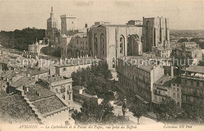Avignon Vaucluse La Cathedrale et Palais des Papes vue prise du Beffroi