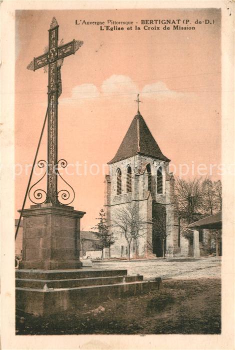 Bertignat Eglise et Croix de Mission