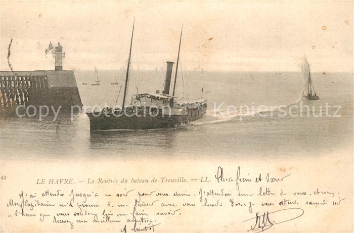 Le Havre La Rentr?e du bateau de Trouville