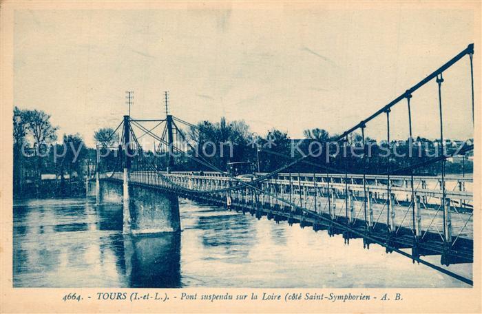 Tours Indre-et-Loire Pont suspendu sur la Loire