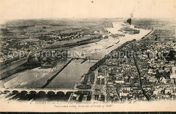 Tours Indre-et-Loire Fliegeraufnahme Loir mit Br?cken