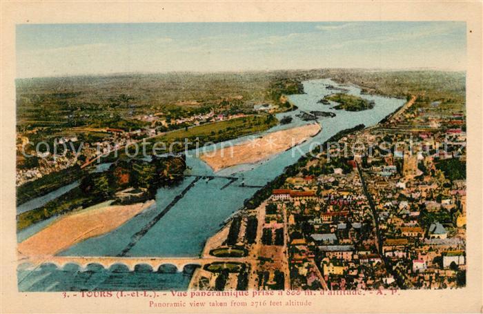Tours Indre-et-Loire Fliegeraufnahme Br?ckenpartie