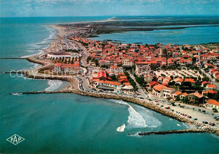 Les Saintes-Maries-de-la-Mer Vue generale aerienne du Front de Mer