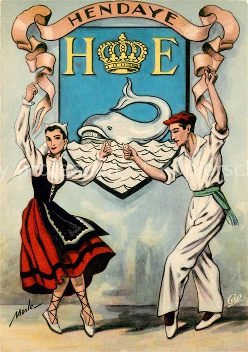 Hendaye Pyrenees Atlantiques Taenzer Illustration