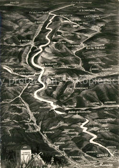 Cernay Elsass Route des Cretes de Cernay au Col Bonho