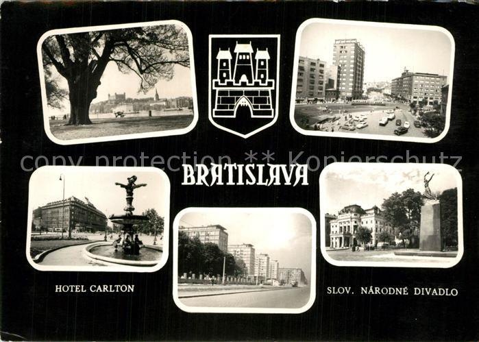 Bratislava Pressburg Pozsony Hotel Carlton Slov. Narodne Divadlo Hochhaeuser Bru