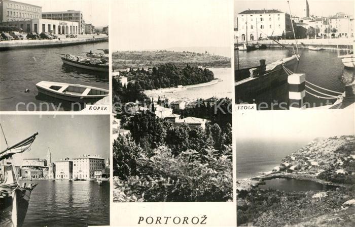 Portoroz Teilansichten Hafen Kuestenpanorama