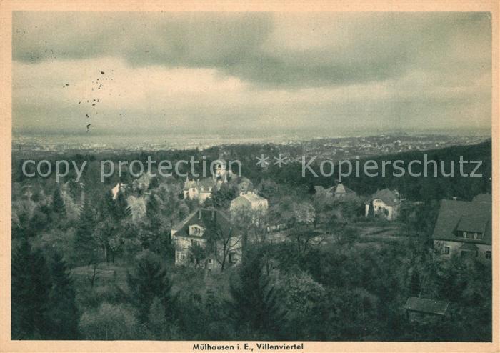 Muelhausen Elsass Panorama Villenviertel