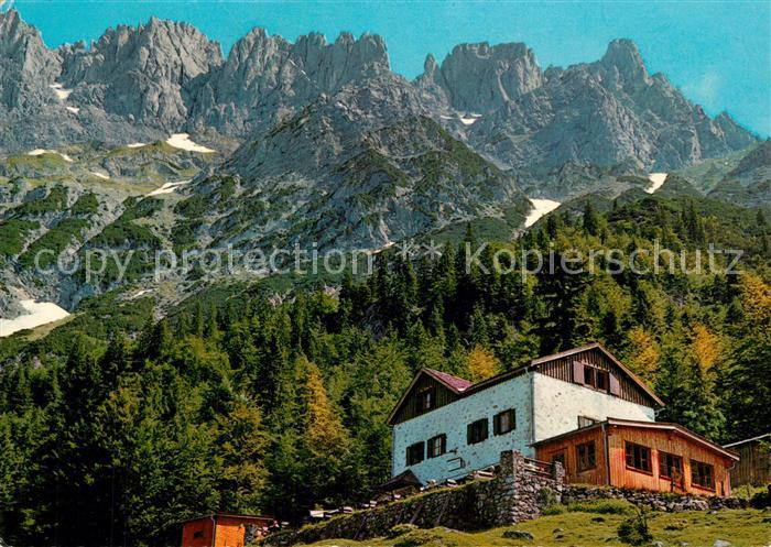 Going Wilden Kaiser Tirol Gaudeamushuette mit Toerlspitzen Kaisergebirge