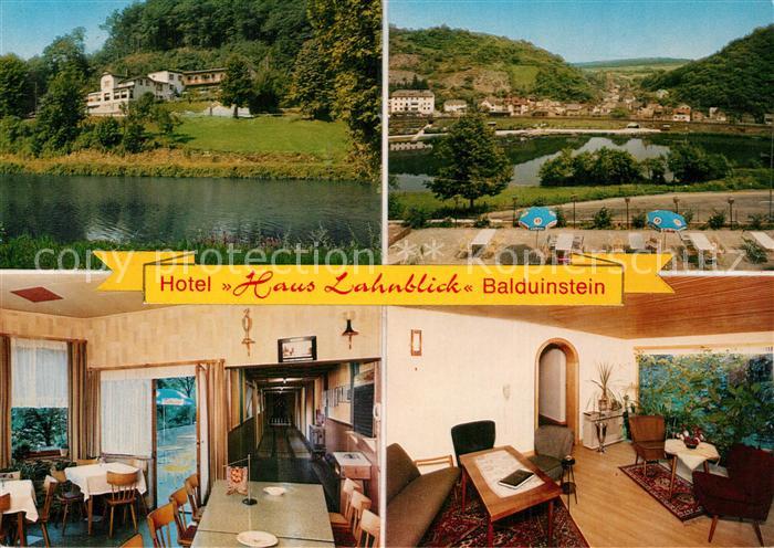 Balduinstein Hotel Haus Lahnblick Innenansichten Partie an der Lahn