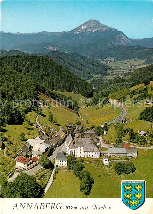 Annaberg Niederoesterreich mit oetscher und Duernstein Fliegeraufnahme