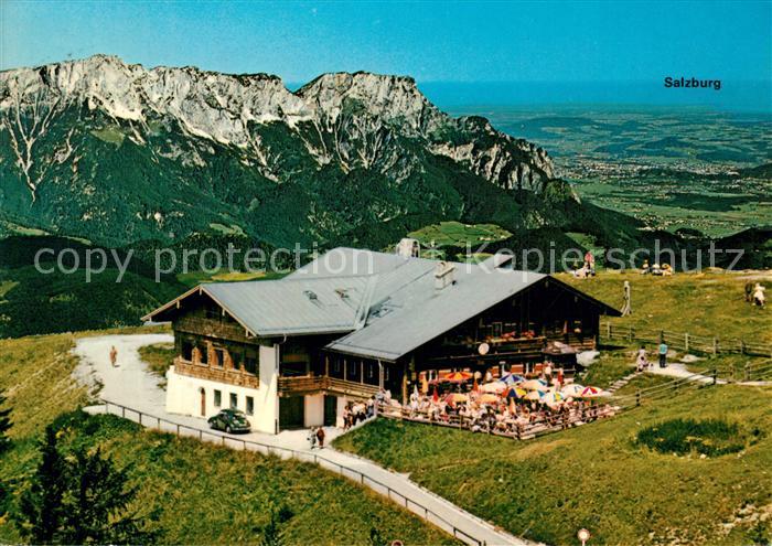 Berchtesgaden Rossfeld Schihuette Blick auf Untersberg und Salzburg