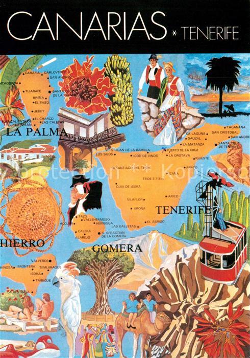 Islas Canarias Landkarte Kuenstlerkarte