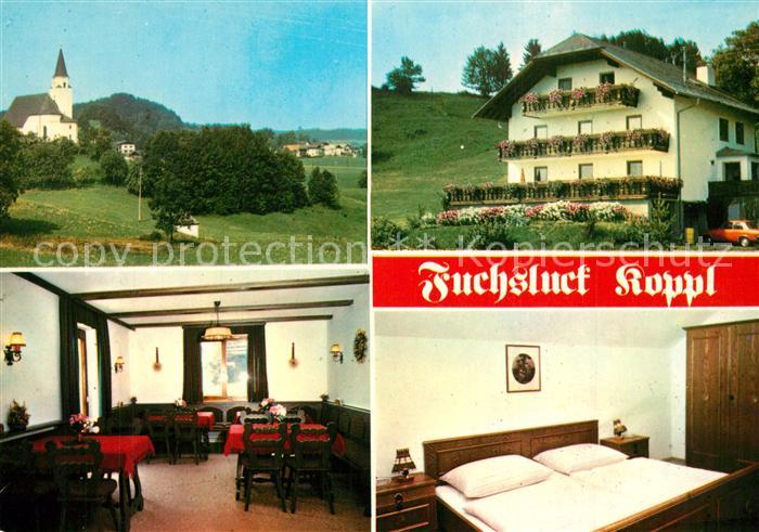 Koppl Gaestehaus Pension Fuchsluck Ortsansicht mit Kirche