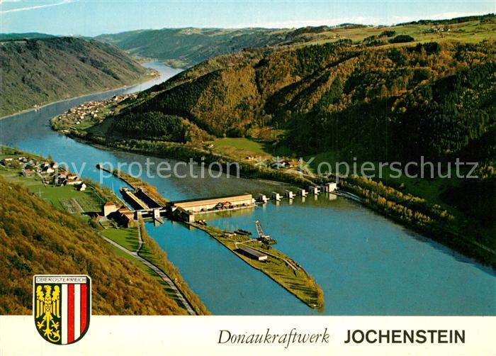 Engelhartszell Donau Oberoesterreich Donaukraftwerk Jochenstein Fliegeraufnahme