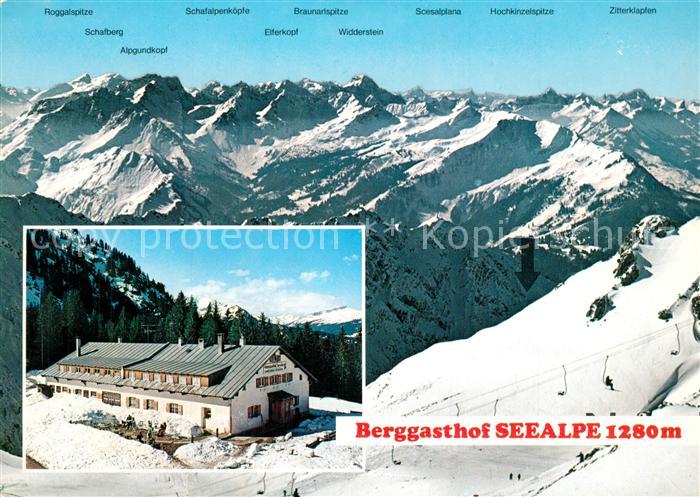 Oberstdorf Berggasthof Seealpe Winterpanorama Bergwelt