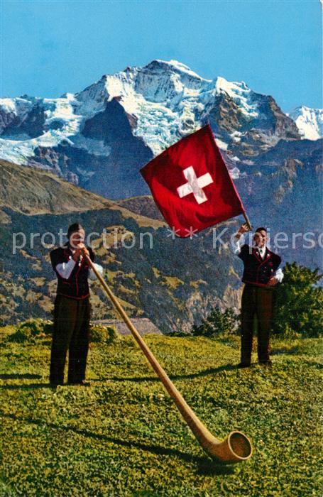 Alphorn Alphornbl?ser Fahnenschwinger Jungfrau